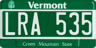 VT license plate LRA535