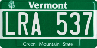 VT license plate LRA537