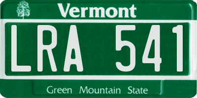 VT license plate LRA541