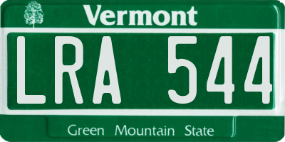 VT license plate LRA544