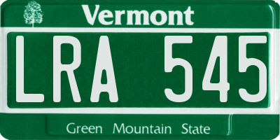 VT license plate LRA545