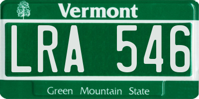 VT license plate LRA546