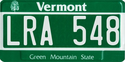 VT license plate LRA548