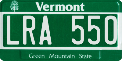 VT license plate LRA550