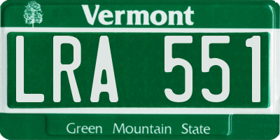 VT license plate LRA551