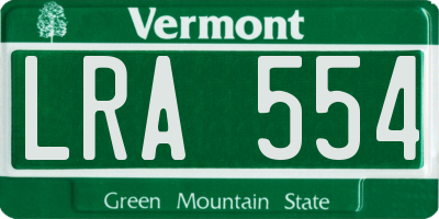 VT license plate LRA554