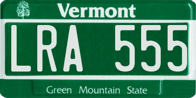 VT license plate LRA555