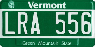 VT license plate LRA556