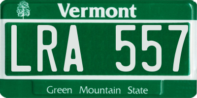 VT license plate LRA557