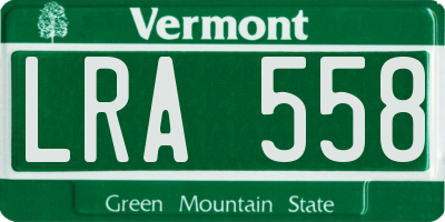 VT license plate LRA558