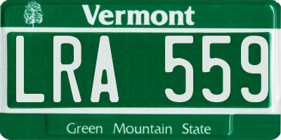 VT license plate LRA559