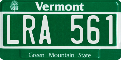 VT license plate LRA561