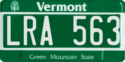 VT license plate LRA563