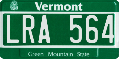 VT license plate LRA564
