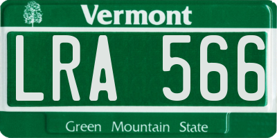 VT license plate LRA566