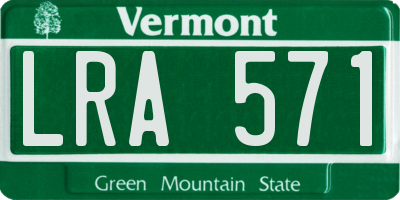 VT license plate LRA571