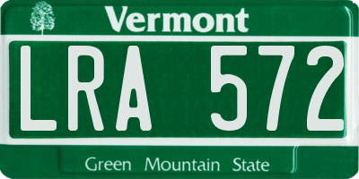 VT license plate LRA572