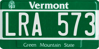 VT license plate LRA573