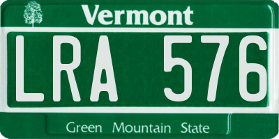 VT license plate LRA576