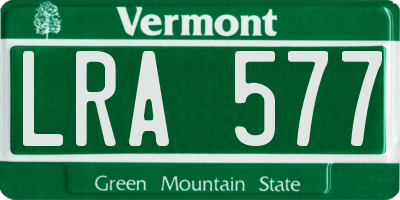 VT license plate LRA577