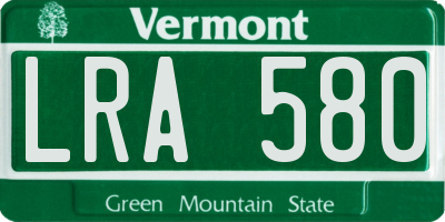 VT license plate LRA580