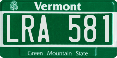 VT license plate LRA581