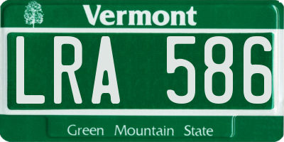 VT license plate LRA586