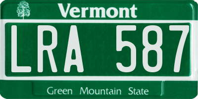 VT license plate LRA587