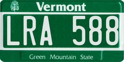 VT license plate LRA588
