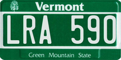VT license plate LRA590