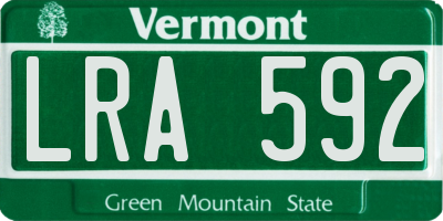 VT license plate LRA592