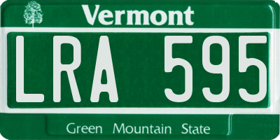 VT license plate LRA595