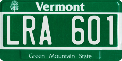 VT license plate LRA601