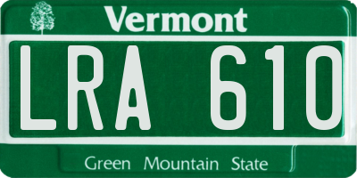 VT license plate LRA610