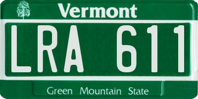 VT license plate LRA611