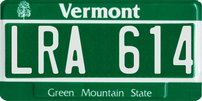 VT license plate LRA614
