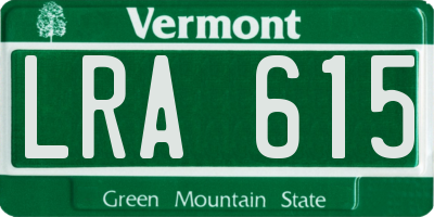 VT license plate LRA615