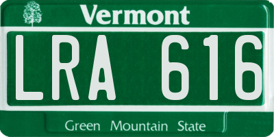 VT license plate LRA616