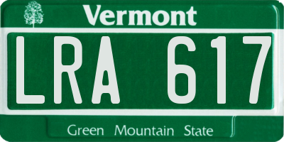 VT license plate LRA617