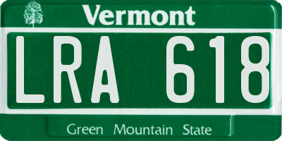 VT license plate LRA618