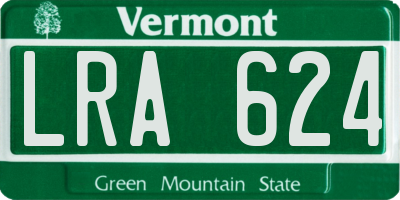 VT license plate LRA624