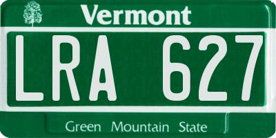 VT license plate LRA627