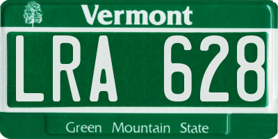 VT license plate LRA628