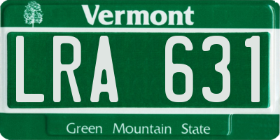 VT license plate LRA631