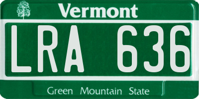 VT license plate LRA636