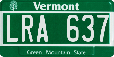 VT license plate LRA637
