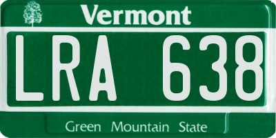 VT license plate LRA638