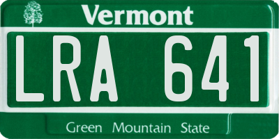 VT license plate LRA641