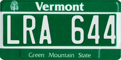 VT license plate LRA644