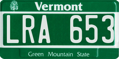 VT license plate LRA653